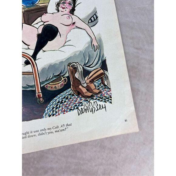 1980s Sexy Adult Cartoon Dinner Vintage Print Ad Poster Pinup Art Magazine Page - Picture 3 of 6